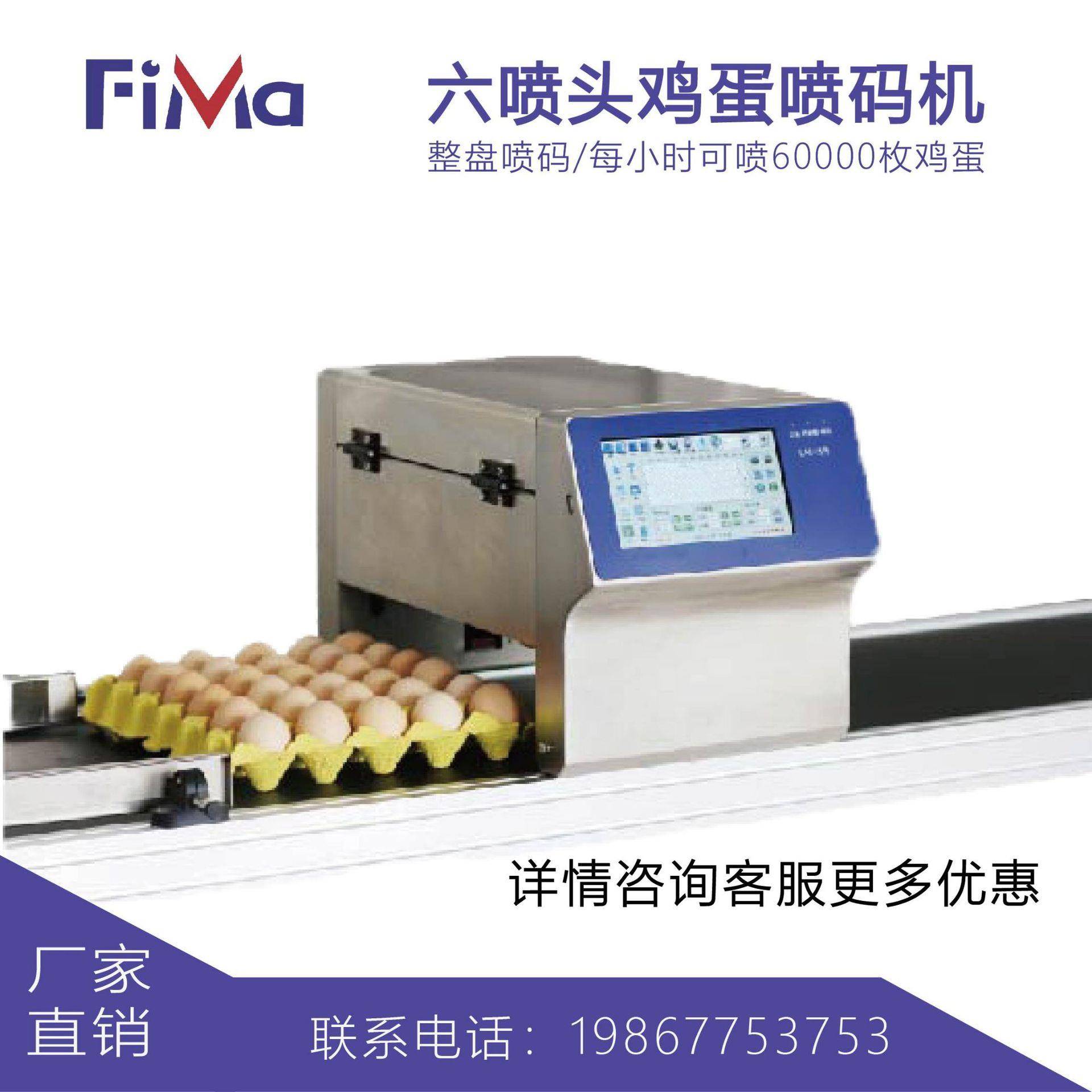 鸡蛋喷码机出口厂家六个喷头禽蛋类图案标识食品墨水蛋壳喷印机器