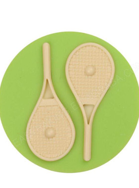 DIY Tennis Rackets and Balls Shape Round Silicone Cake