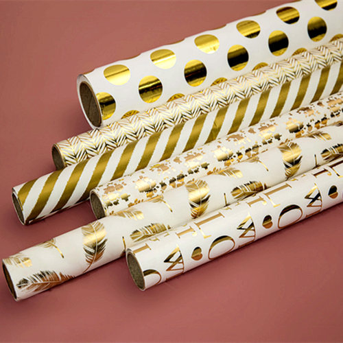 70*50cm Gold Dot Gifts Wrapping Paper Roll Gift Box Packagin