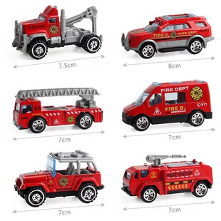 Diecast Engineering Car 极速5 Fire Alloy Models Fightin 6pcs