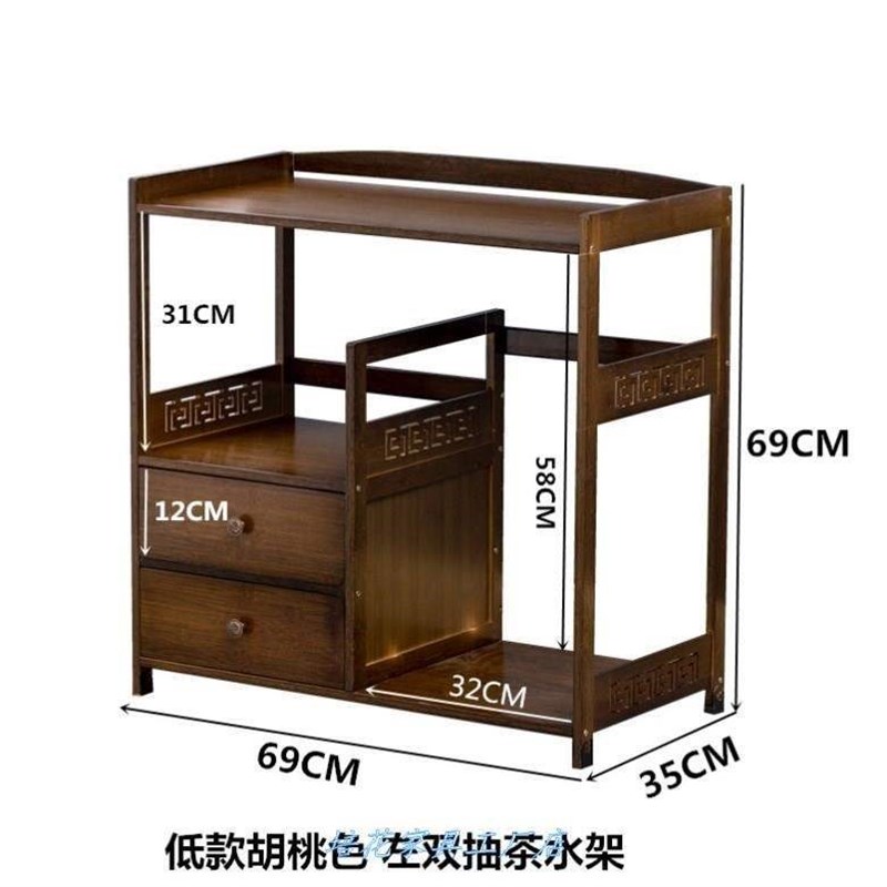 厂销茶水架可移动家居竹柜乡村角几承重强置物柜时尚墙角茶具功品