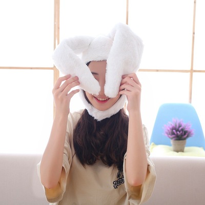 2019 new soft sister plush rabbit ears hat rabbit headgear