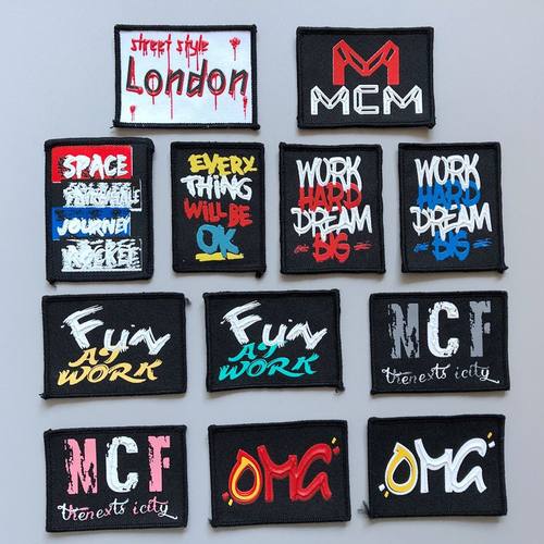 新款童装服装帽子箱包胶印搭配装饰胶印印花布标 破洞贴章 辅料辅