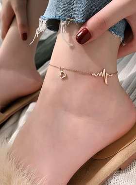 ECG Titanium Steel Anklet Womens Leg Ring Jewelry Womens B