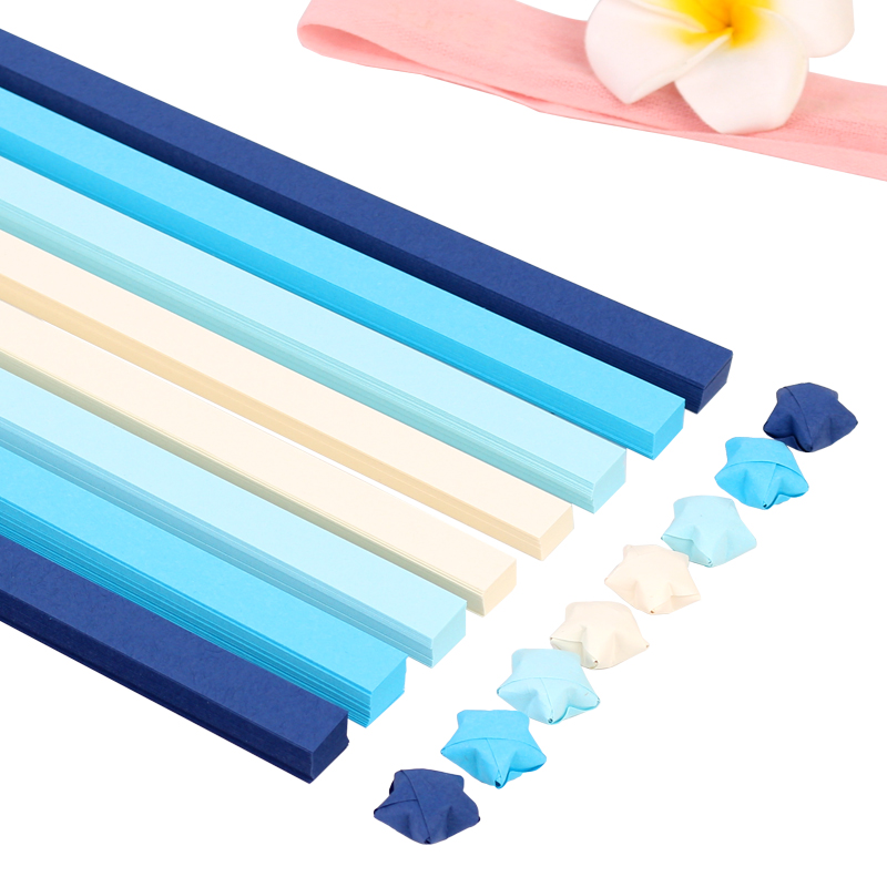 星星折纸夜光渐层色卡通唯美幸运星五角星纸条手工折叠小星星条专