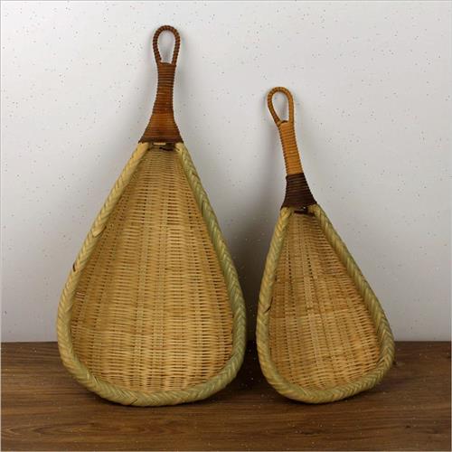 竹编淘洗篮淘米洗菜沥水篮子晾晒盘水果盘大号漏勺收纳筐干果筐子