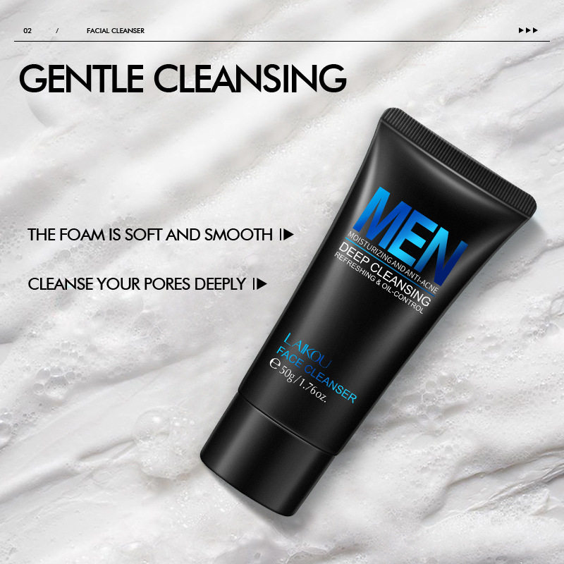 LAIKOU Men Facial Cleanser Face Washing Moisturizing Man Ski