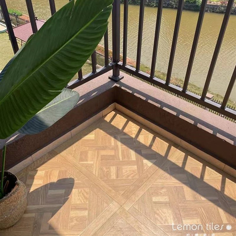 复古拼花全瓷木纹砖客厅卧室仿木地板砖饭厅600x600地砖防滑瓷砖