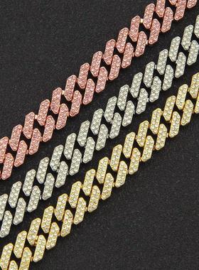 Full diamond diamond Cuban chain necklace hipster cool color