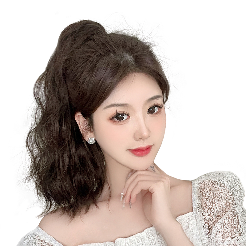 马尾假发女仿真人发抓夹高马尾短款假马尾自然网红辫子卷发新款轻