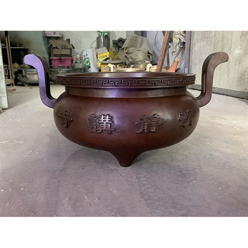 寺庙铸铜烧香炉元宝桌神案道观神台祠堂台案桌上插香炉案台供桌