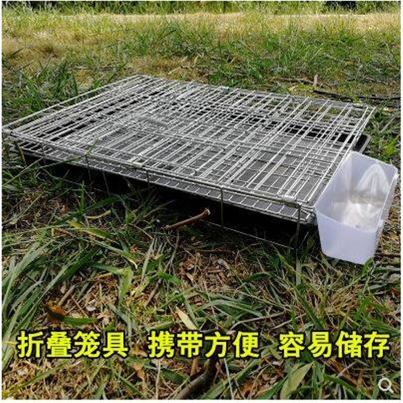 鸡笼子家用不锈钢色养殖笼特大号母鸡鸽子兔笼子折叠铁丝笼加粗笼