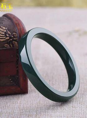 手镯和田玉新疆青玉玉镯方条女天然子玉石款拍卖青送细捡漏塔