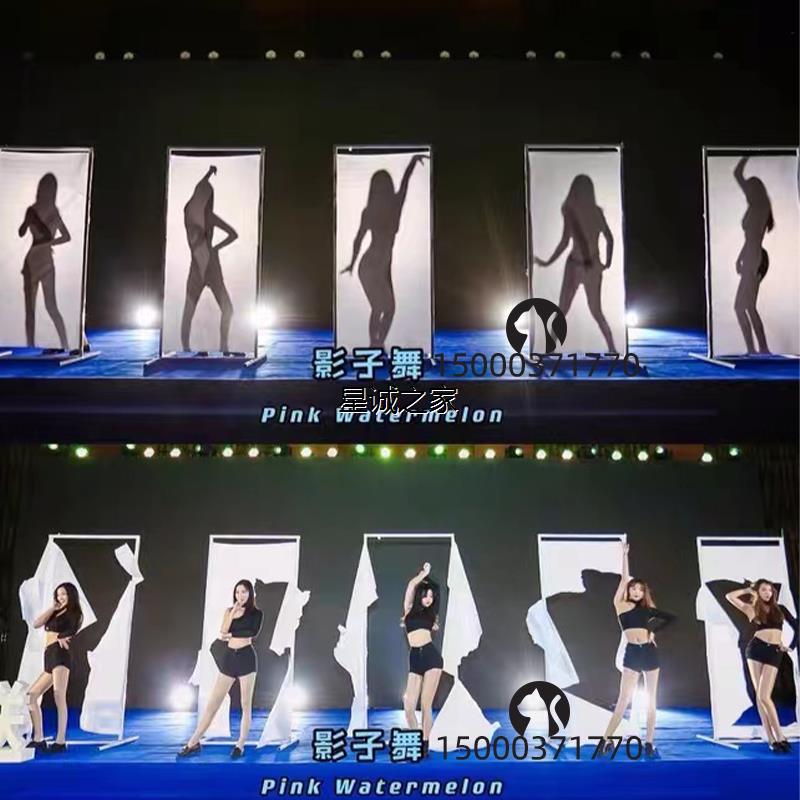 婚礼剪影主播网舞背景灯光布道具单人舞影子舞架子支架幕布可破纸