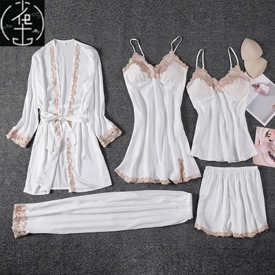 Pijamas Mujer Summer Sexy Five-Piece Sling WomenS Home Wear
