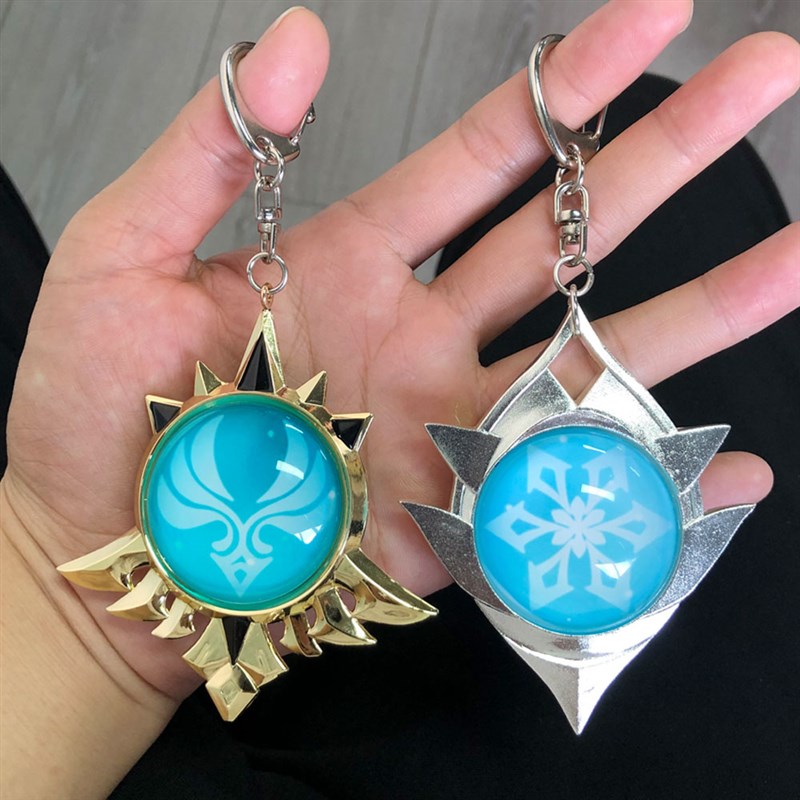 Genshin Impact Eyes Of God Metal KeyChains Trinket Mondstadt
