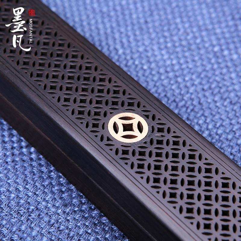 墨凡黑檀木卧香盒室内沉香檀香炉家用木质线香盒焚香插茶道线香炉