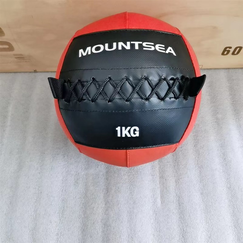 新品MOUNTSEA健身墙球重力球实心少儿体适能儿童软药球非弹力运动