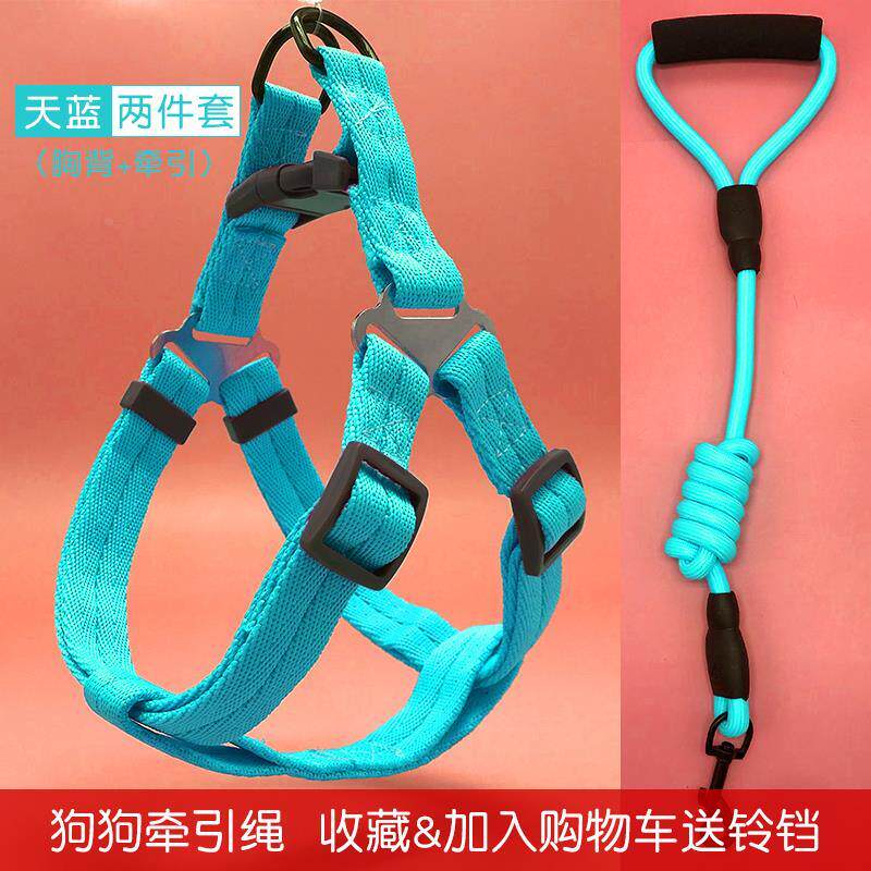 小香猪牵引绳中型猫咪胸背遛狗链子小型犬狗绳泰迪项圈宠物用品