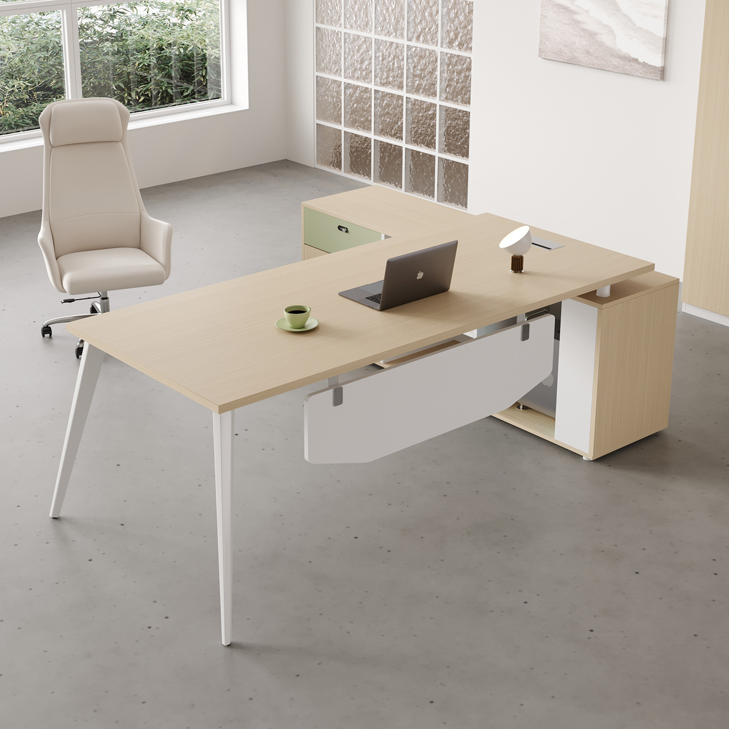 单人办公桌椅组合简约现代