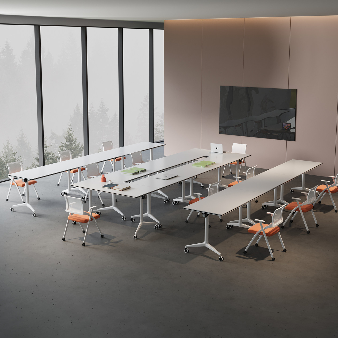 E0折叠会议桌椅组合拼接翻板桌移动长条桌辅导班课桌带轮培训桌椅,商业/办公家具,培训桌/培训台,淘宝优惠券,粉丝福利购,淘宝优惠卷