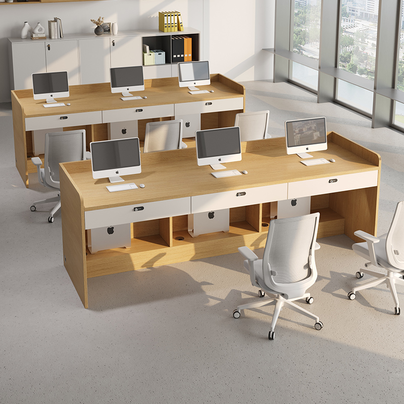 定制德佑中介办公桌员工位234人位职员办公桌椅组合前台桌接待台