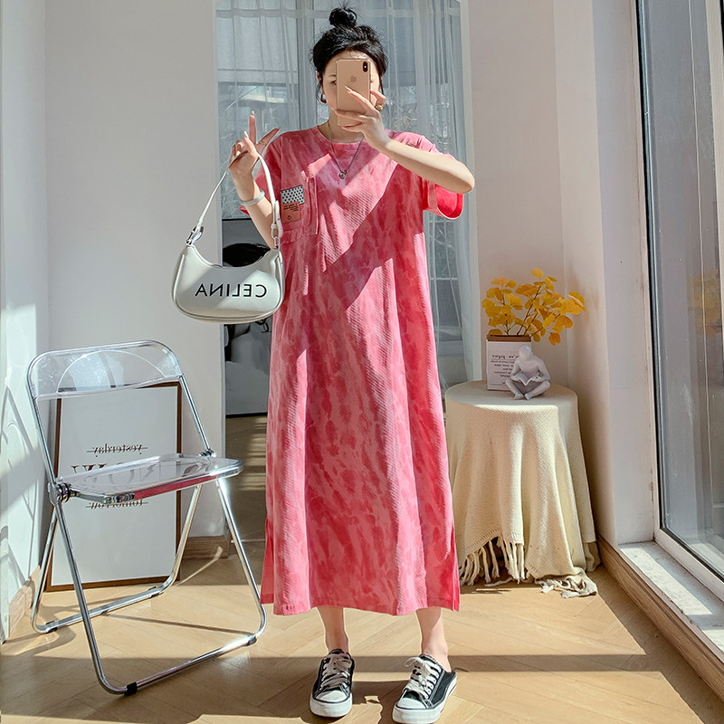 好货孕妇装夏装T恤时尚款短袖宽松孕妇春装连衣裙长款过膝夏季打