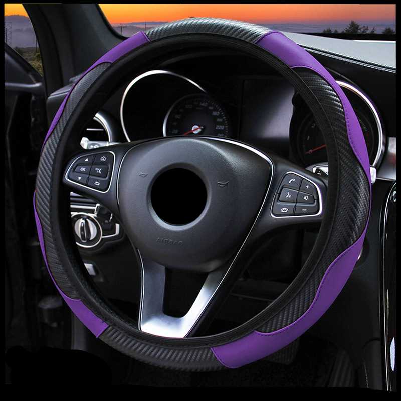 极速Car Steering Wheel ver Breathable Anti Slip PU Leather S