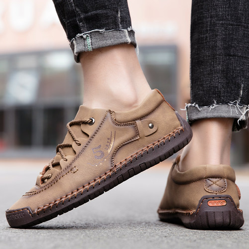 极速Men Casual Sneakers Leather Outdoor Walking Shoes 2023 N