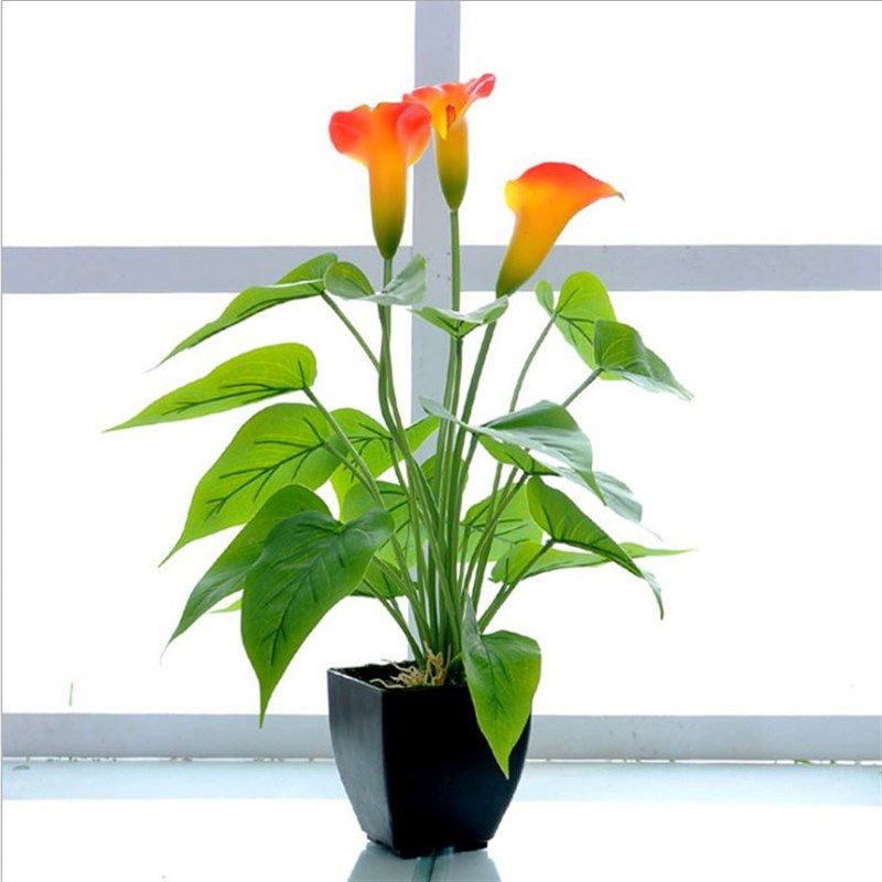 极速仿真花马蹄莲红掌客厅装饰花塑料花仿真盆栽盆景摆件摆设假花