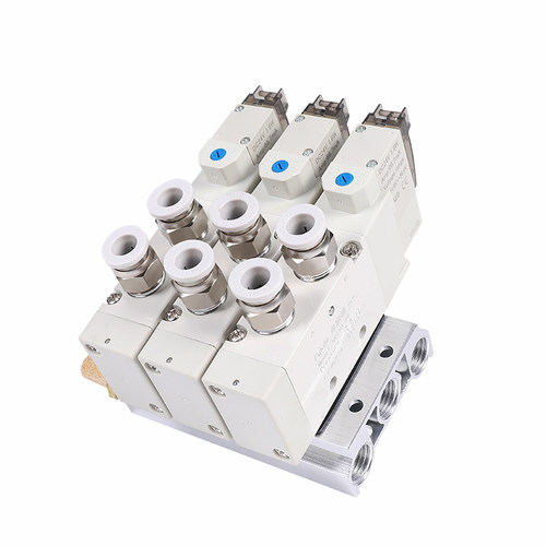 好货气动电磁阀5V210-08高频底座阀组阀岛HBA210二位五通24V亚德