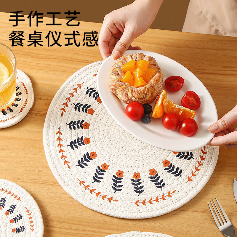 好货汤碗盘子垫隔热垫餐桌垫防烫餐垫家用杯壶砂锅垫子耐高温棉绳