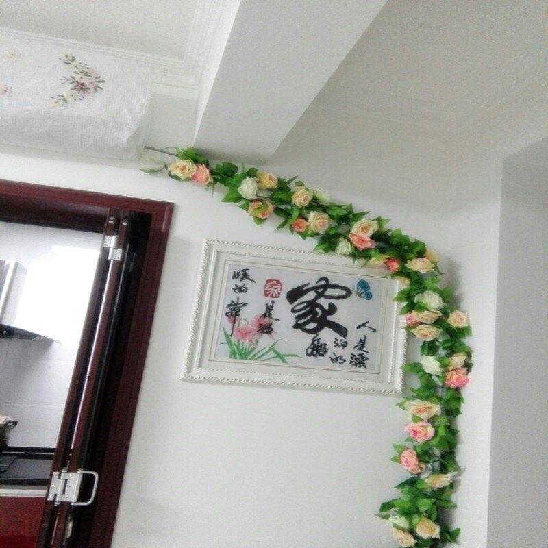 极速上新遮挡清雅室内电线管子花腾条空调花藤条装饰假花壁挂花暖