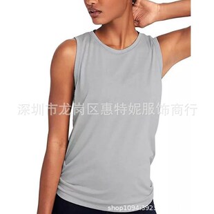 back vest 极速Sexy color panel sleeveless mesh solid slit