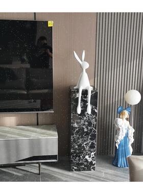 好货极简北欧奶油风大白兔子雕塑摆件样板房客厅电视柜酒柜壁柜装