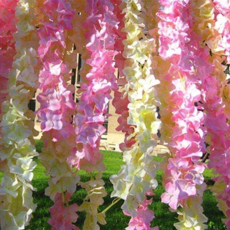 极速网红婚庆花藤假花串藤条装饰花藤蔓绢花塑料花藤包邮仿真紫藤