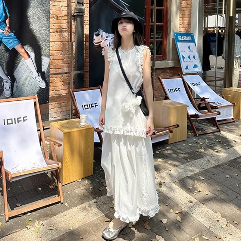 好货孕妇装夏套装2025新款潮妈孕期穿搭无袖上衣宽松半身裙两件套