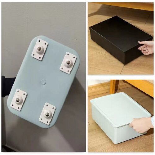 极速8PCS Rotating Adhesive Wheels Casters Pulley Rollers for