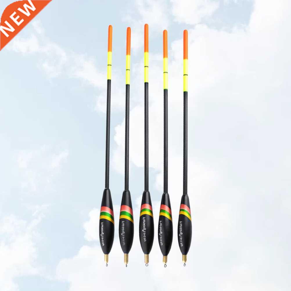 极速5PCS Outdoor Fish Floats Long Shot Bobbers Wide Tail Fis
