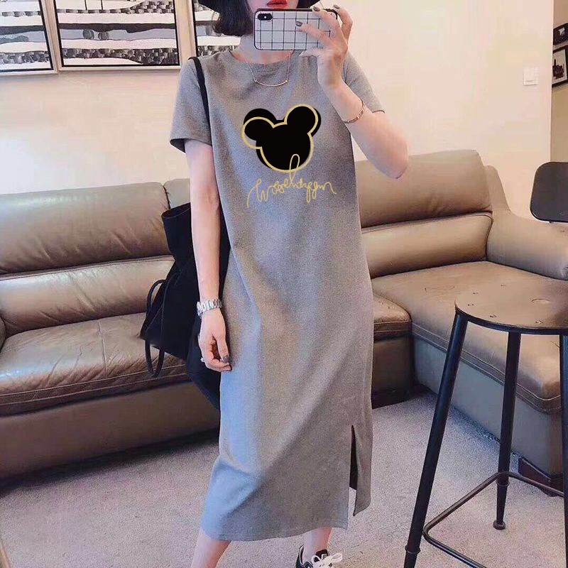 好货时尚正肩t恤裙子2025年新款流行款连衣裙宽松大码女装中长款
