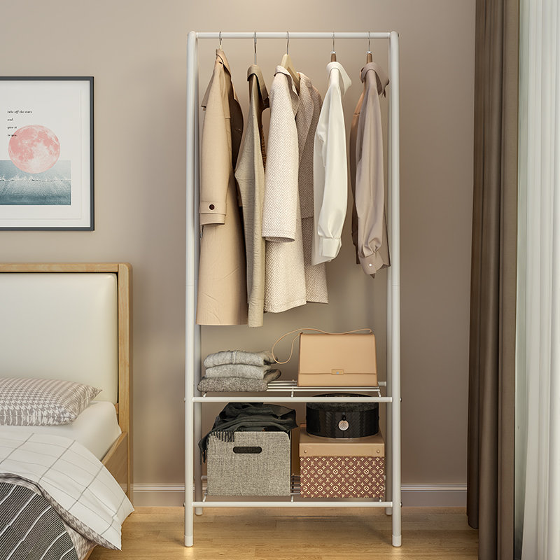 家用落地简易组装衣帽架卧室临时放脱下衣服神器房间入户门挂衣架