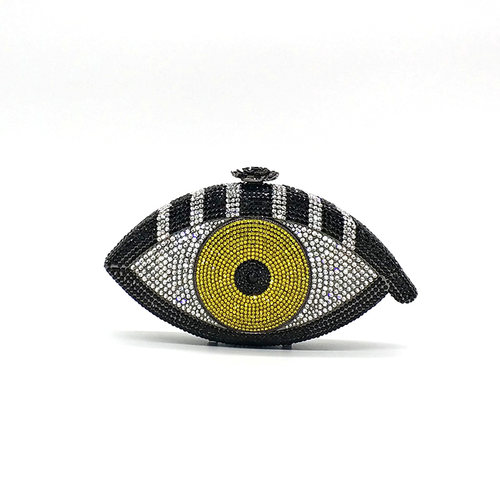 极速New Elegant women evening party big evil eye diamonds lu