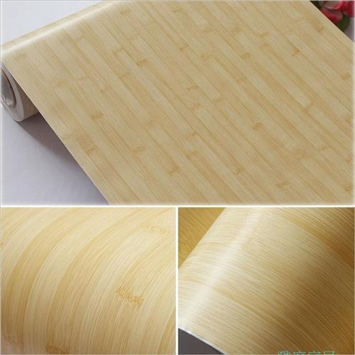 好货良选波音软片 家具翻新贴纸 橱柜自粘墙纸 不透竹纹贴纸 松木