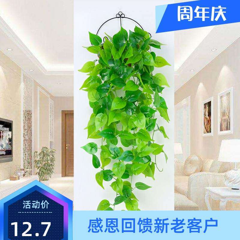 极速假绿箩长藤款 装饰室内吊顶假绿萝叶子葡萄爬藤条树叶塑料花