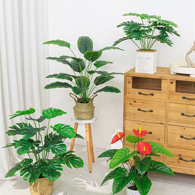 极速仿真植物发财树红掌盆景盆栽平安树绿植假树假花室内客厅摆件