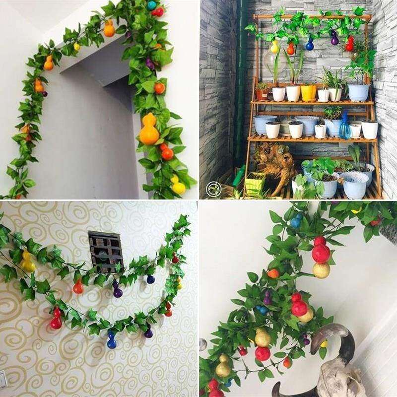 极速塑料装饰绿植假叶子藤条仿真绿化装饰品黄瓜大叶挂饰景观挂件