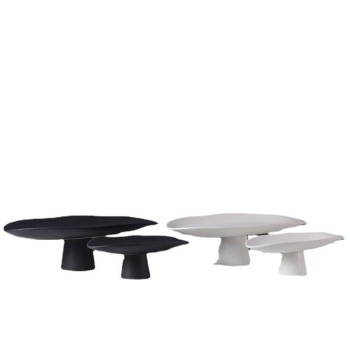 极速现代简约新中式北欧极简黑白陶瓷托盘果盘摆件家居样板间软装