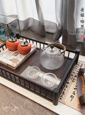 新中式样板房间摆件组合售楼处会所酒店玄关全案装饰品茶具琉璃狮