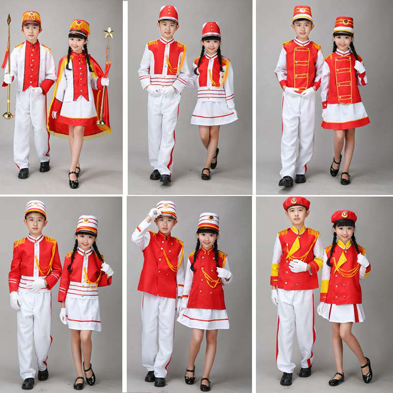 极速儿童升旗手服装六一中小学生鼓号服表演服仪仗队手鼓管乐队演