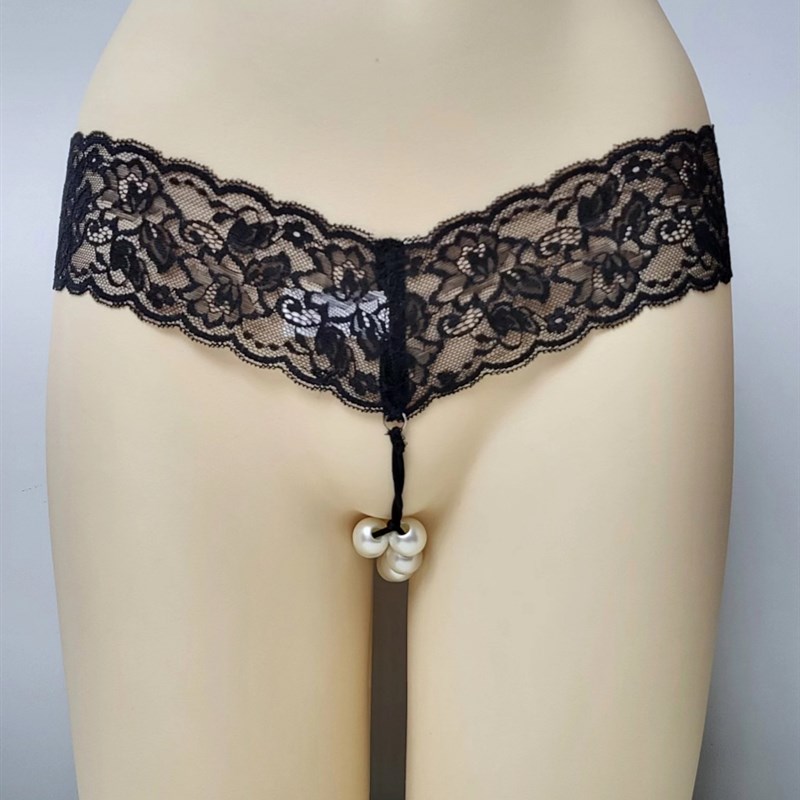 女性化设计男士内裤内裤男生双丁双排珍珠内裤性感丁字裤2023新款